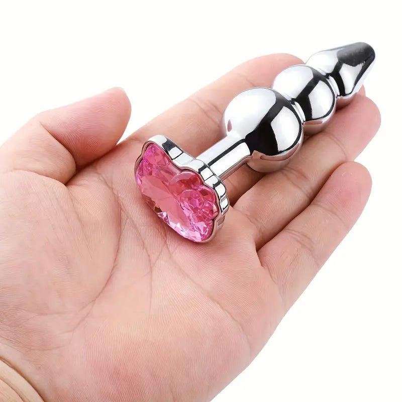 Cat Face Shape Jewel Base Metal Anal Plug Butt Plug Couples Sex Toy