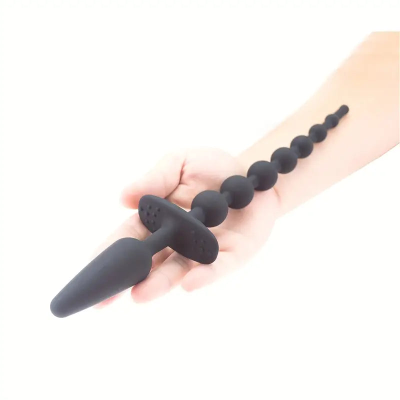 Anal Beads Play Silicone Butt Plug Safe Pull Ring SM Fetish Anal Plug