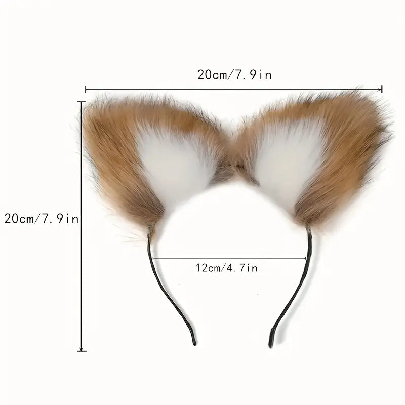 2 Set Sex Fox Tail Plug Butt Plug With Cat Ears For Women Men Beginner