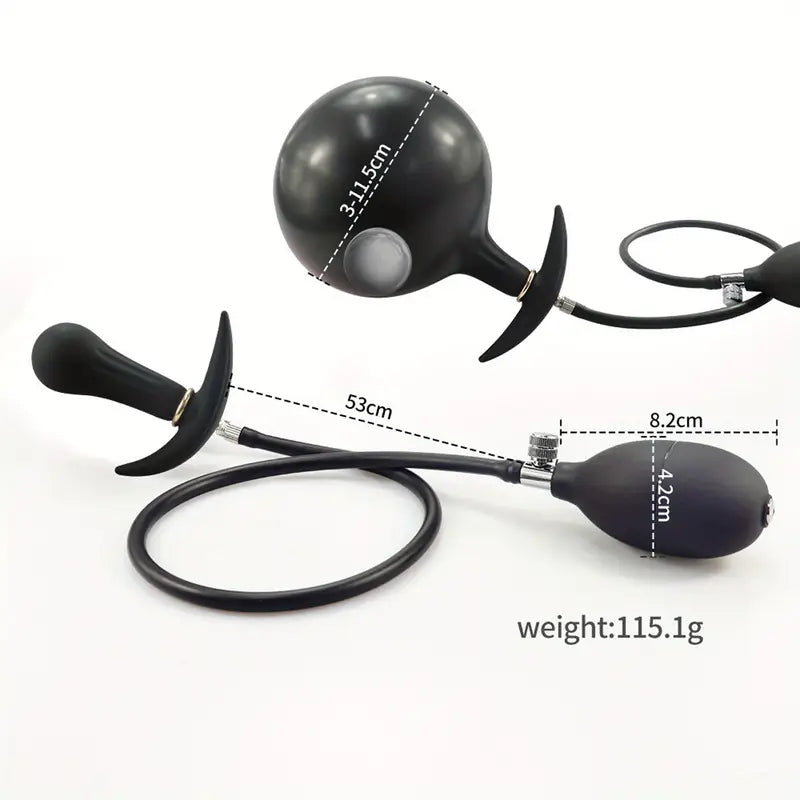 Unisex Anal Plug With Inflation Controller Inflatable Silicone Flirting Adult Toy