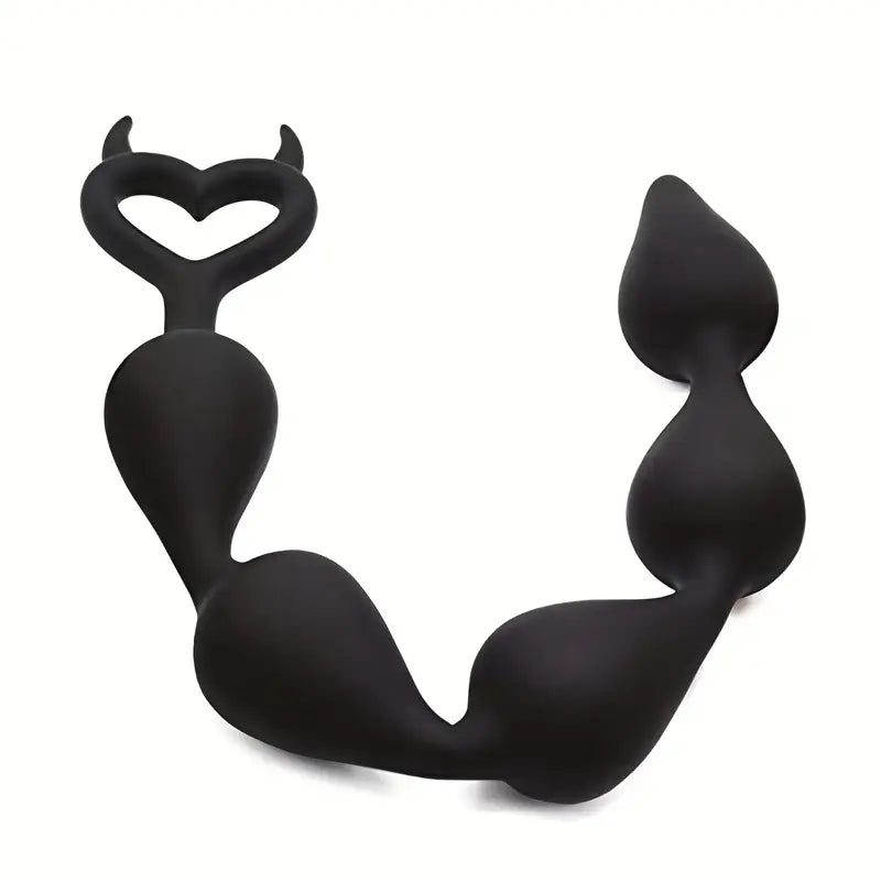Silicone Anal Beads Butt Plug With 5 Heart Balls Flexible Anal Sex Toy