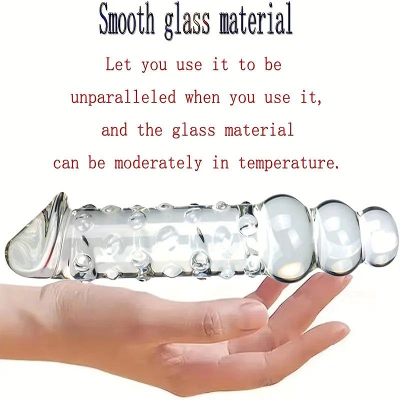 Glass Real Anal Beads Transparent Crystal Penis Double Head Glass Dildo