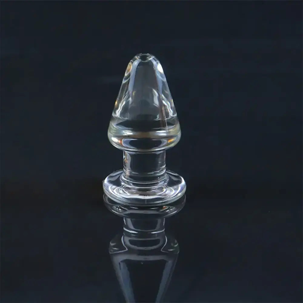 Elegant Amber Glass Anal Plug G-Spot Stimulation Smooth Finish Toy