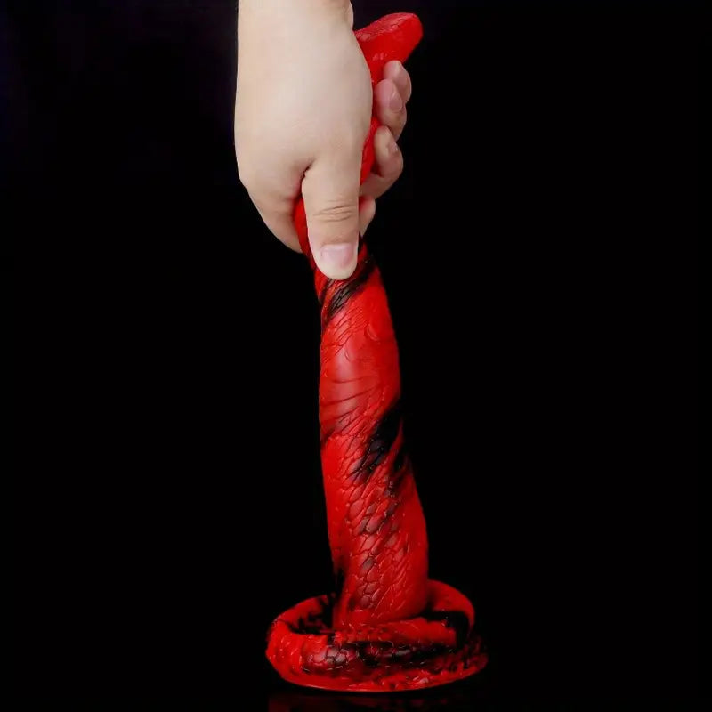 Silicone Cobra Snake Anal Plug Red Black Solid Pattern Anal Sex Toy