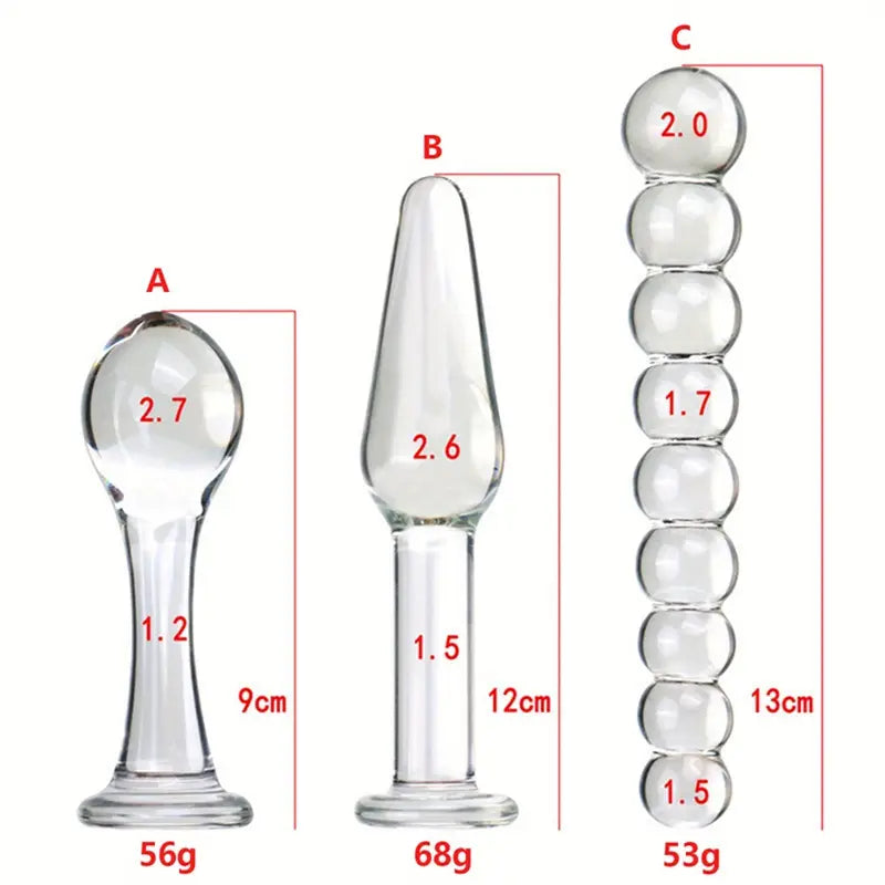 Glass Anal Expander Massager Couples Intimate Sex Toy Anal Beads Sex