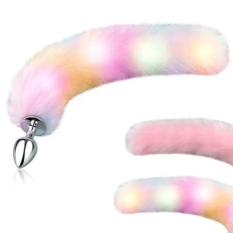 Variational Changeable Lighting Long Fox Tail Cosplay Fox Tail Anal Plug
