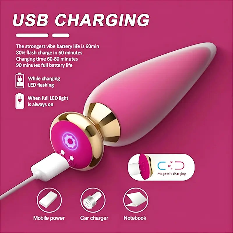 Vibrating Anal Plug Massage Wand Adult Sex Toy Vibrator Stimulator