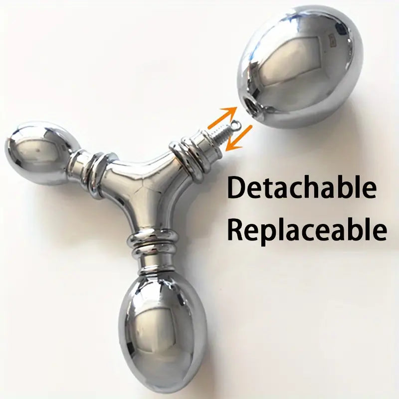 Tri-Ball G-Spot Anal Plug Stimulator Metallic Detachable Adult Sex Toy