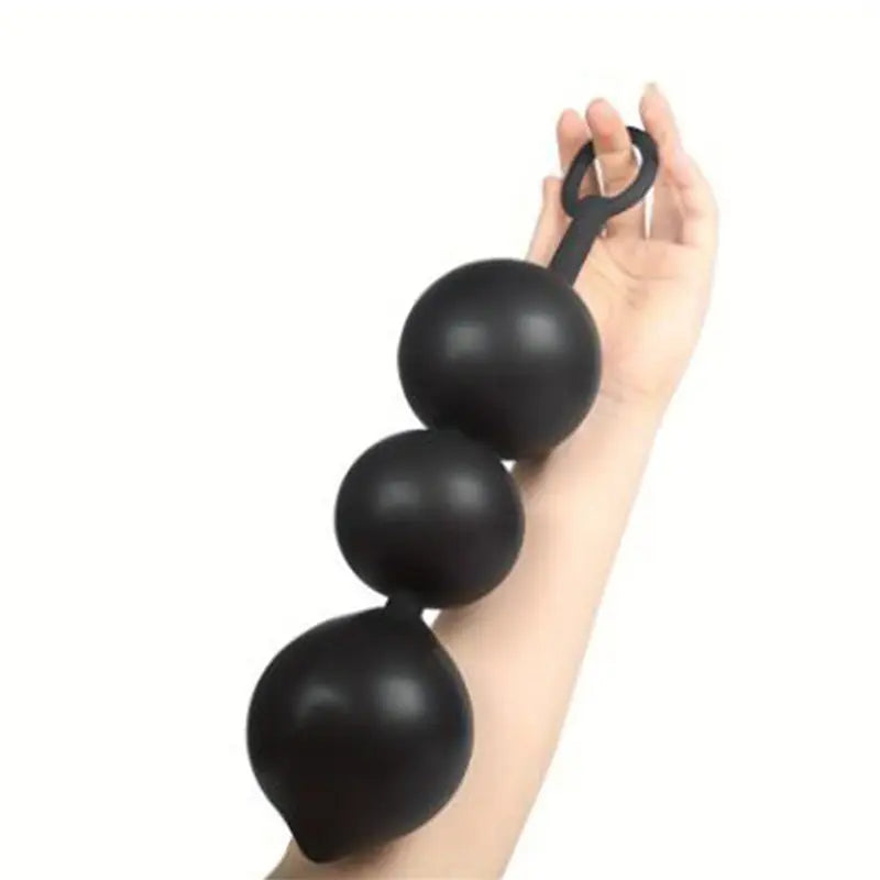 Locking Silicone Butt Plug With Inflatable Beads Stimulating Anal Sex Toy