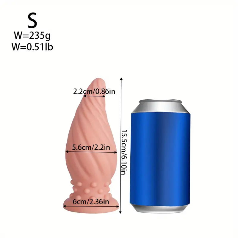 New Apricot-Colored Special Spiral Cone Anal Plug Novel Anal Toy