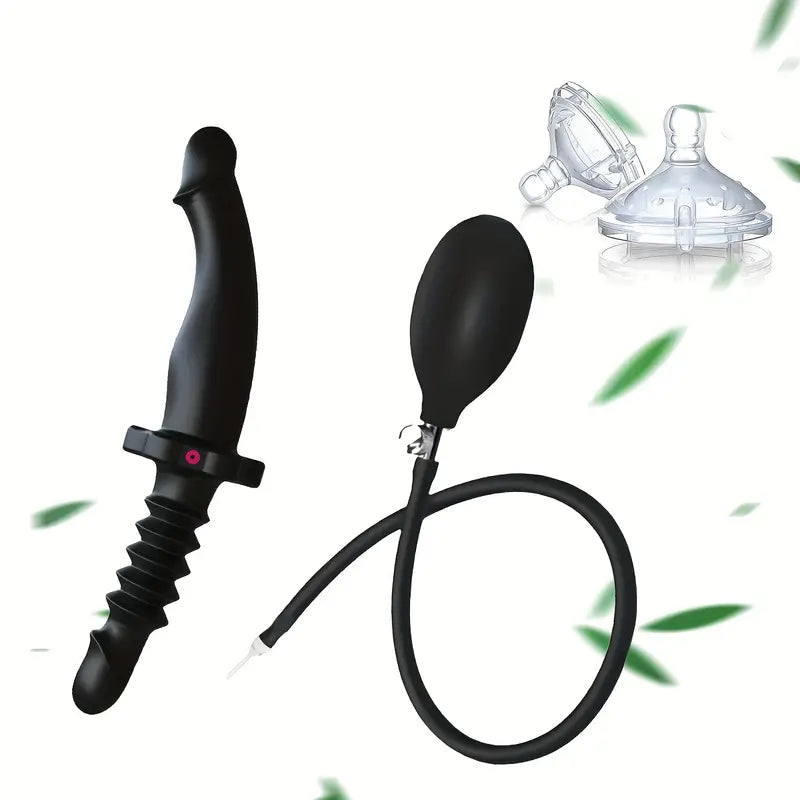 Soft Silicone Double Head Inflatable Anal Plug Expandable Dilator