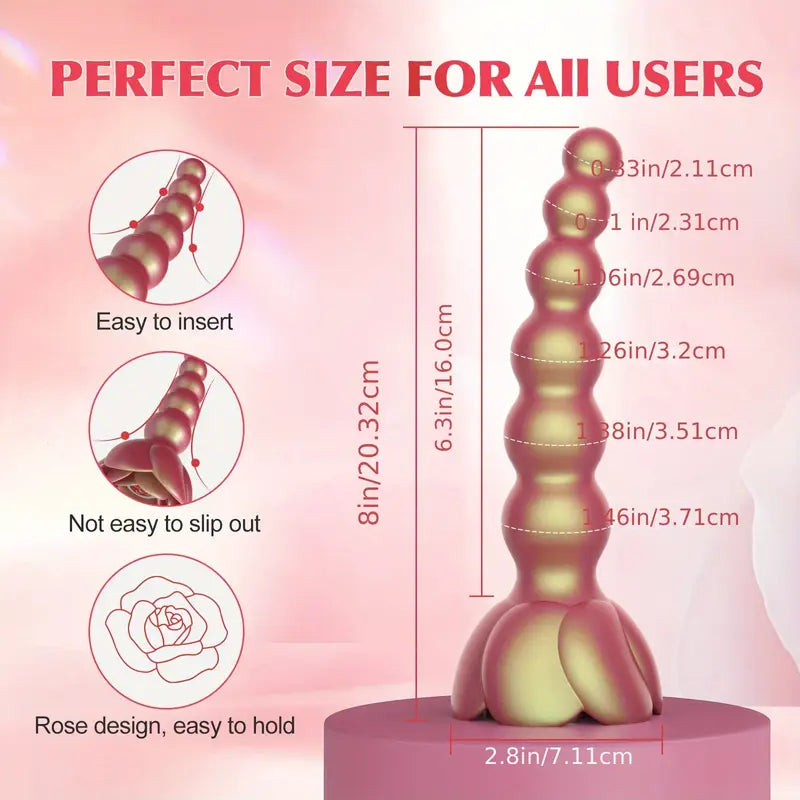 Rose Sex Toy Anal Beads Vibrating Butt Plug Anal Vibrator Prostate Massager