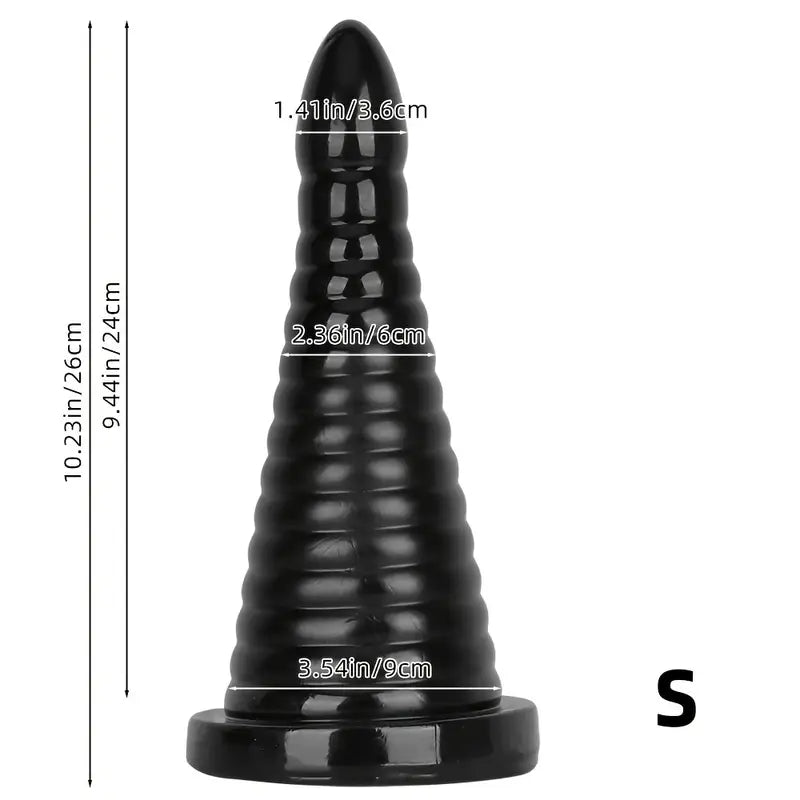 Black PVC Anal Plug Adult Male Arousal Aid For Intimate Accessory