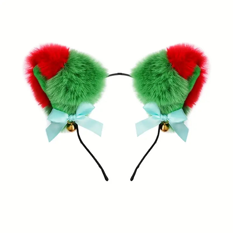 Christmas Style SM Roleplay Set Red Green Furry Ears Tai Anal Plug