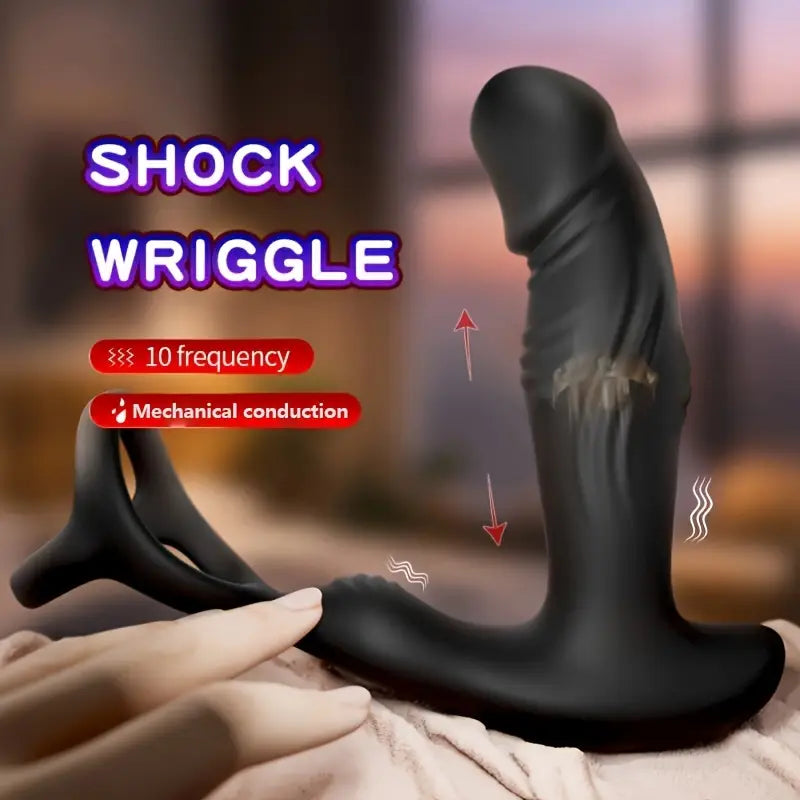 Unisex Black USB Charging Anal Plug Massager Toy Sex Toy Anus Dilator