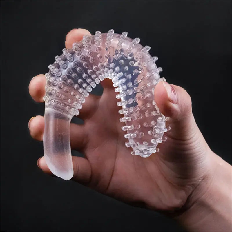 Wolf Fang Stick Shape Clear Anal Butt Plug Large Dildo Adult Toy For Women