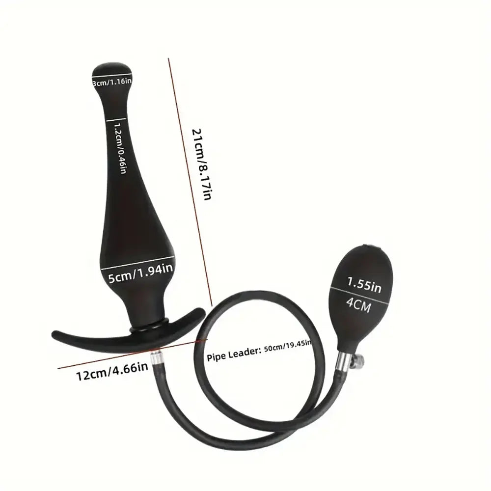 Silicone Expand Inflatable Anal Plug Adjustable Anal Balloon Pump