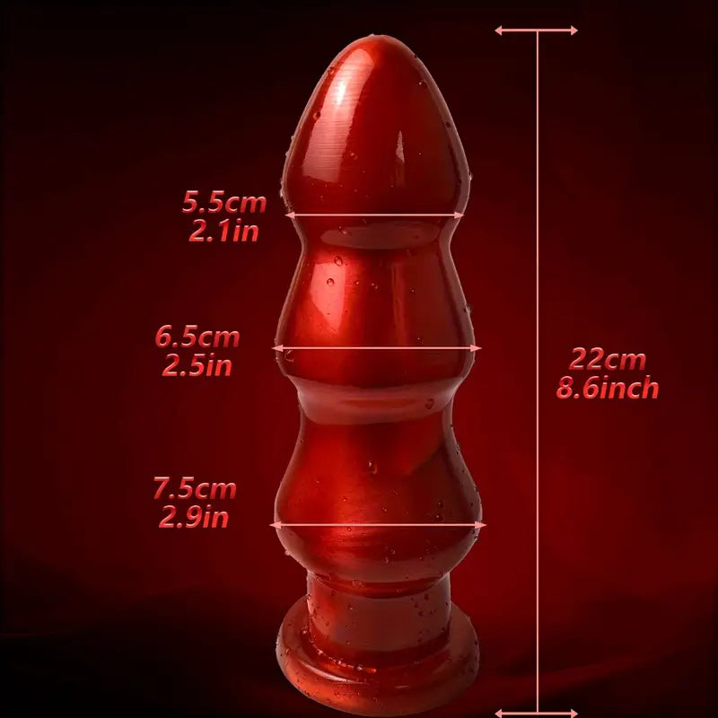 8.6 Inch Thick Anal Silicone Butt Plug Anal Dilator Beads With Suction Cup