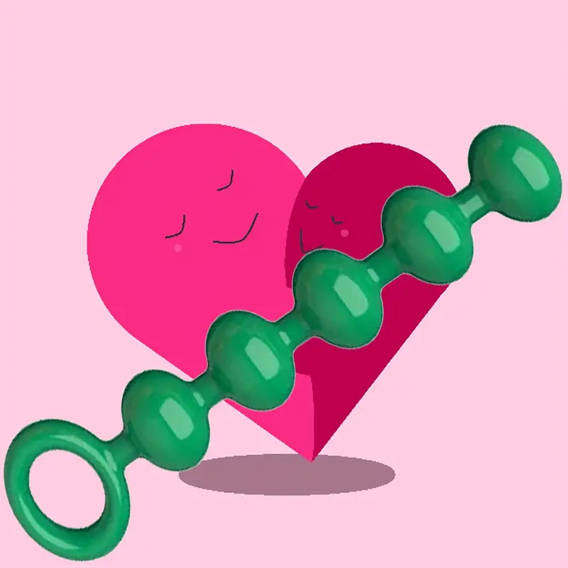 Silicone Anal Bead With 5 Balls Green Butt Plug Anal Sex Toy Pull Ring