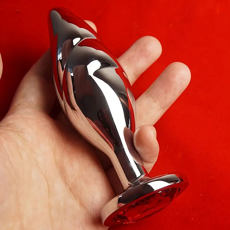 Aluminum Alloy Metal Butt Plug With Crystal Base Anal Training Trainer