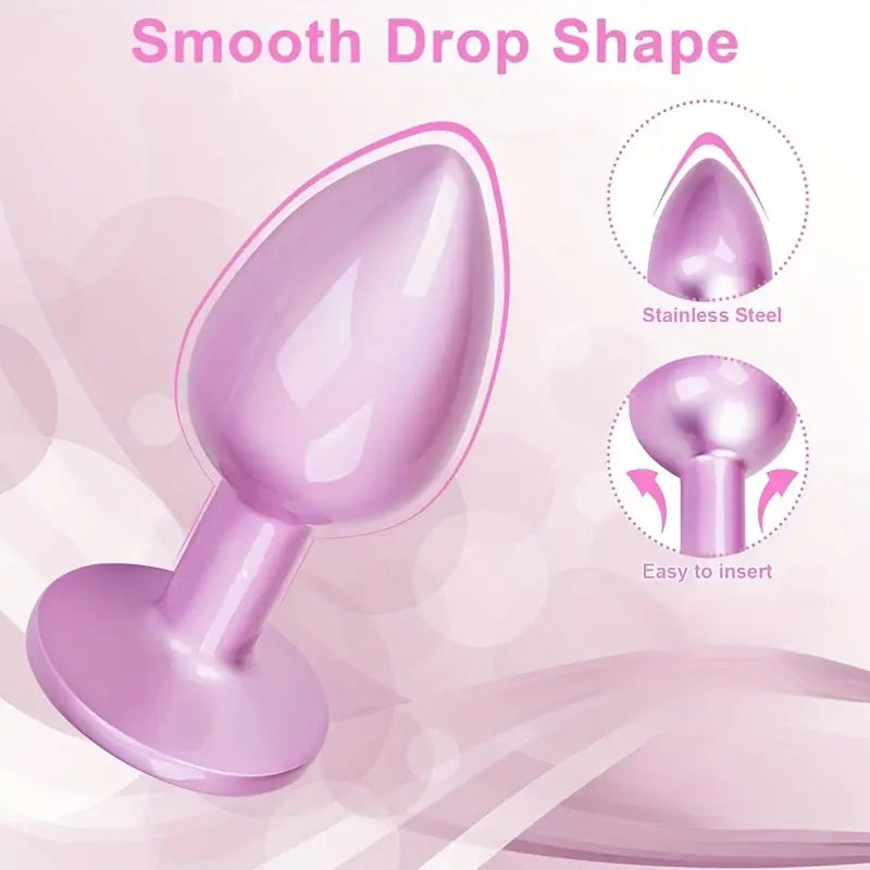 Small Size Multiple Colors Round Smooth Heart-Shaped Butt Plug