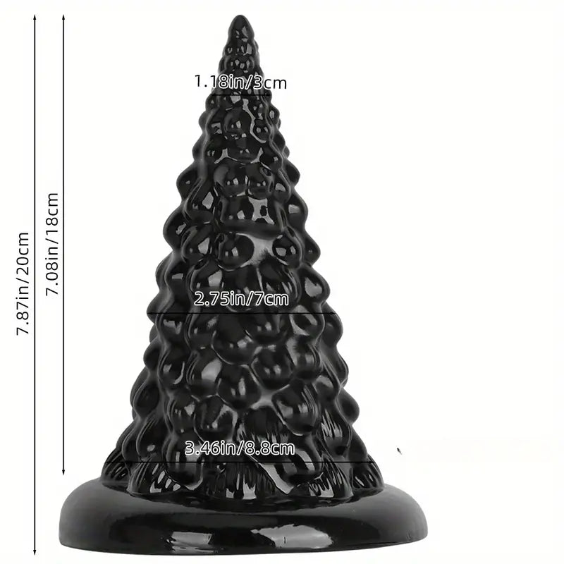 Black PVC Christmas Tree Cone Anodized Anal Plug For Adults