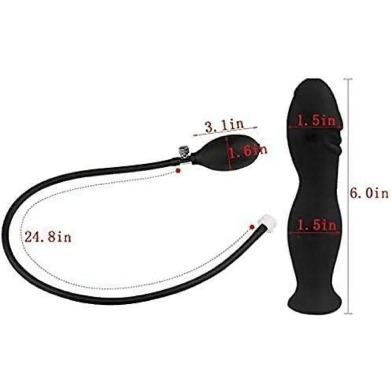 Expand Inflatable Dildo Body-Safe Resizable Enema Toy With Balloon Pump