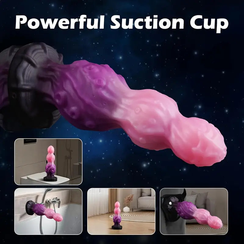 Purple Swirls Liquid Silicone Tentacle Anal Plug Fantasy Knot Dildo