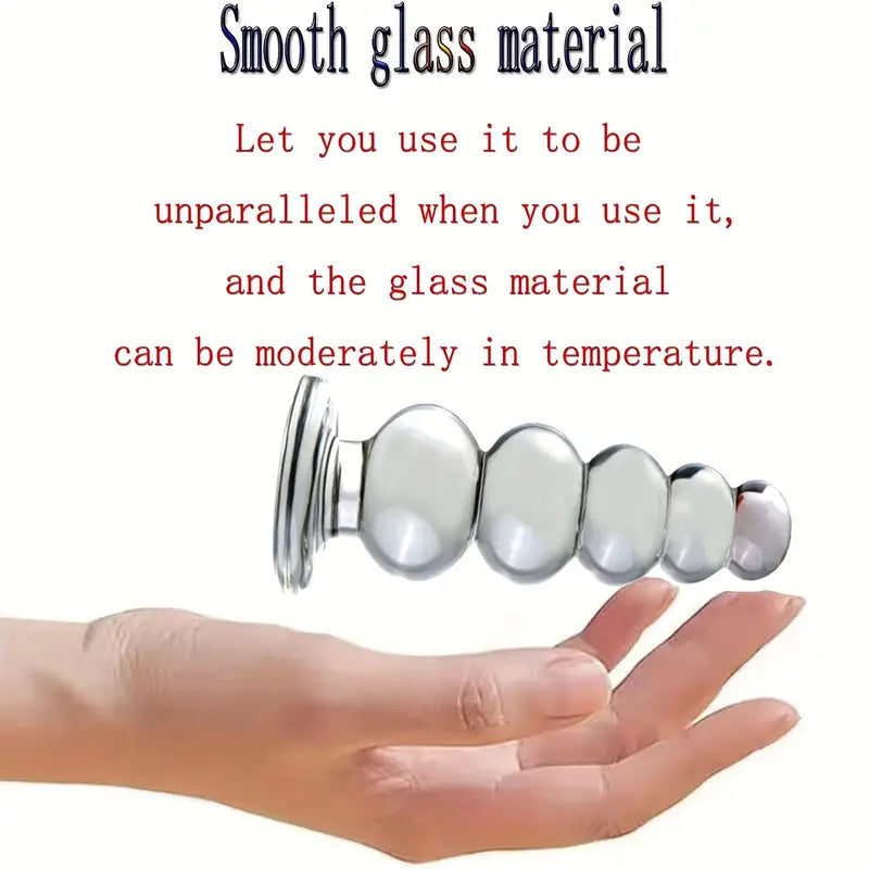 Glass Dildo Butt Plug Crystal Glass Anal Plug Transparent Anal Beads