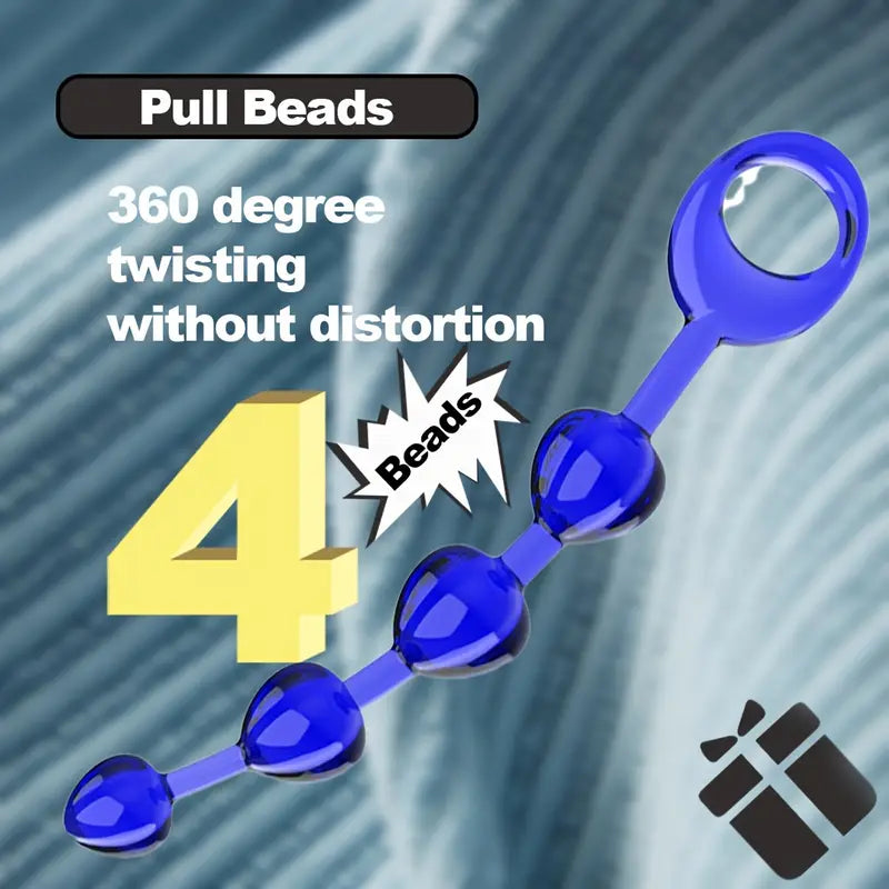 G-spot Crystal Four Pull Beads Anal Plug For Men Stimulating Anal Plug