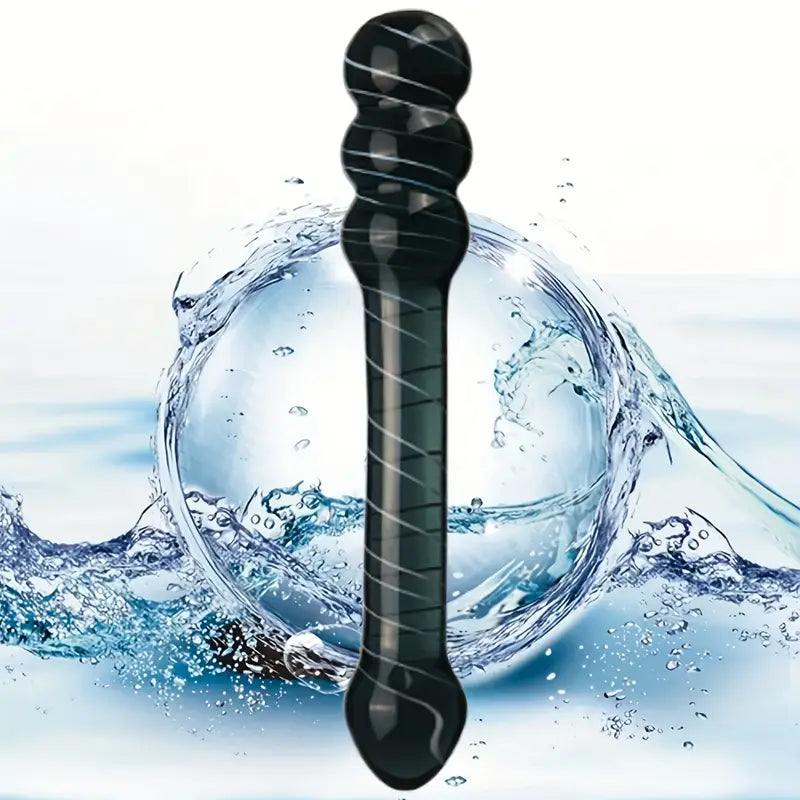 7.87in Elegant Double-Ended Crystal Glass Dildo Wand Smooth Stimulator
