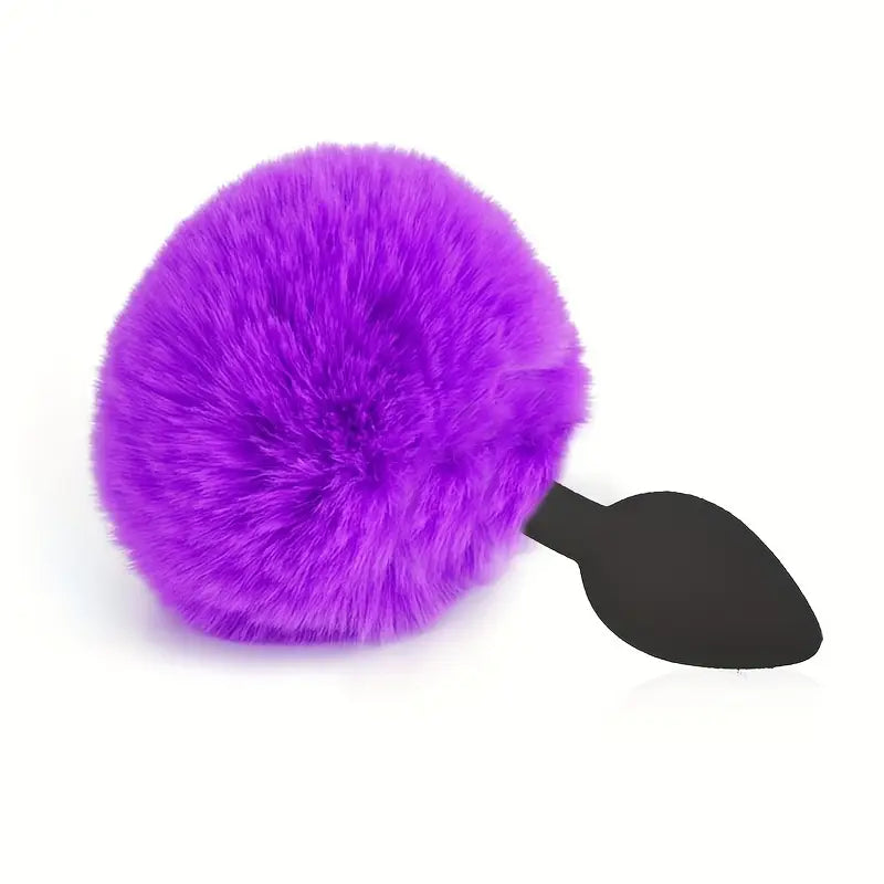 Rabbit Tail Design Three Sizes Five Colors Waterproof Butt Plug For Adults