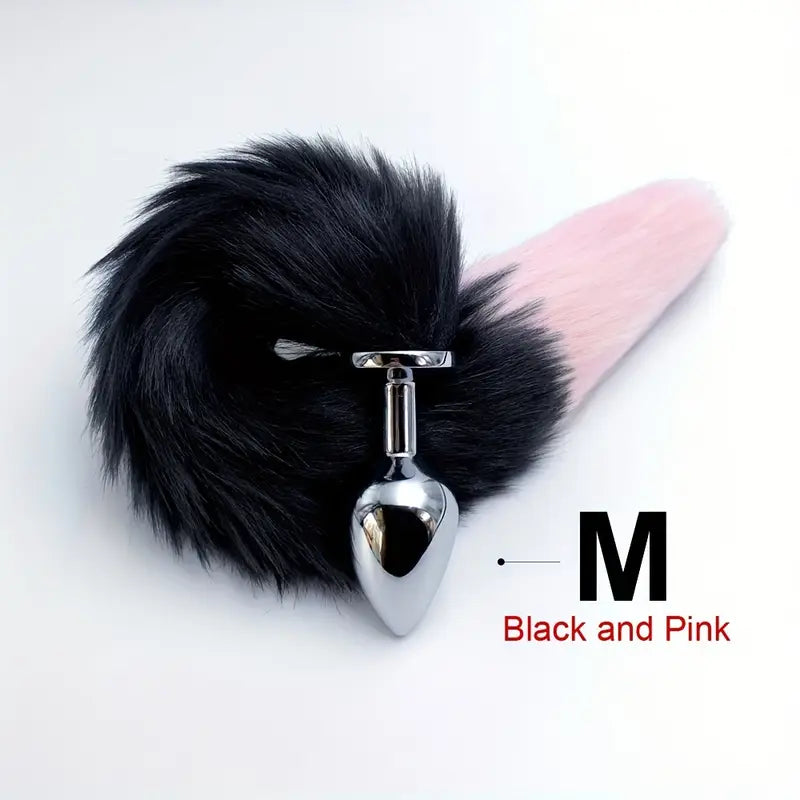 BDSM Five Sizes Faux-Fur Dog Tail Anal Plugs For Role-Playing Games