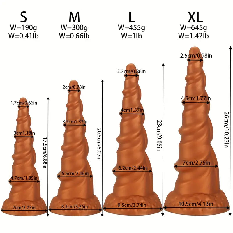 Tapered Thread Silicone Butt Plug With Suction Cup Texture Stimulation