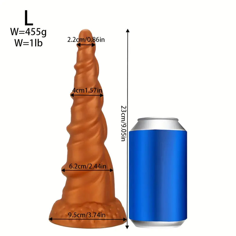 Tapered Thread Silicone Butt Plug With Suction Cup Texture Stimulation