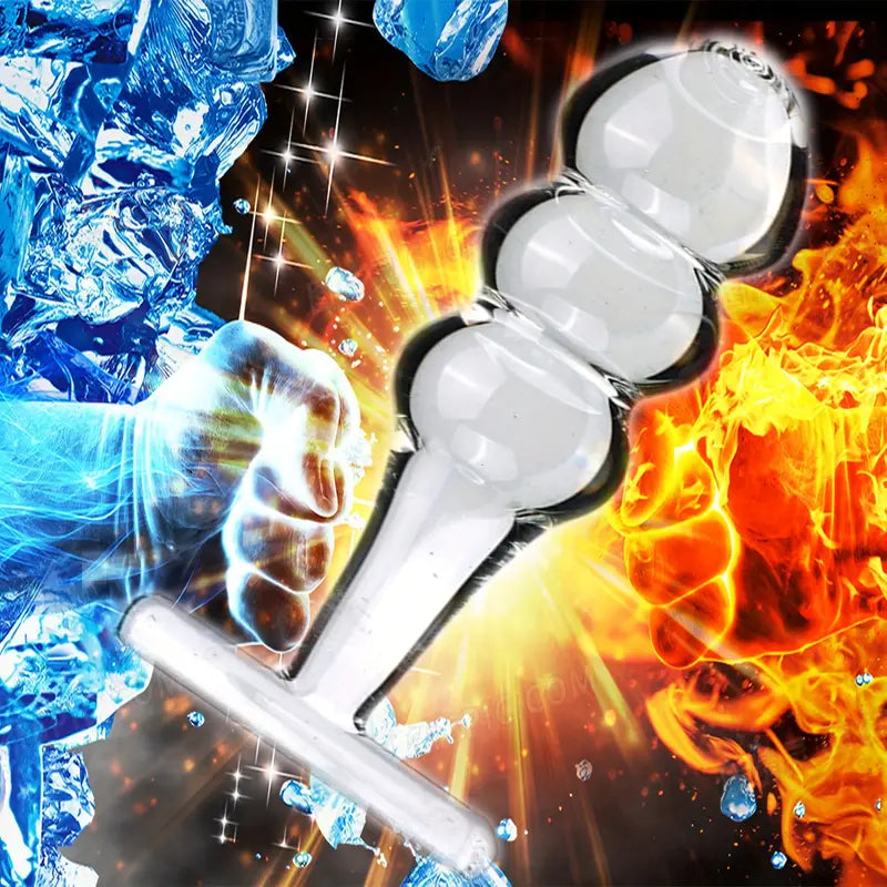 Crystal Glass Anal Plug Clear Glass G-spot Massager Anal Expander