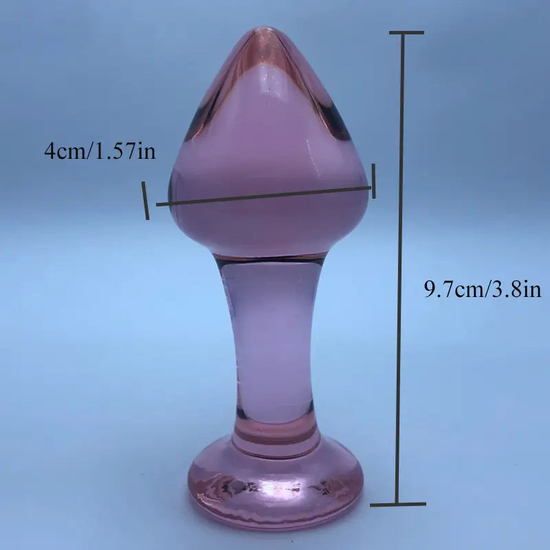 Transparent Glass Dildo Pink Anal Plug For Anal Expansion Masturbation