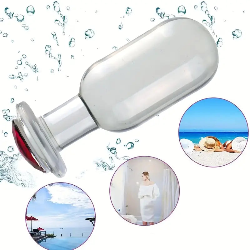 Crystal Glass Anal Plug With Luxury Jewelry Butt Plug Fetish Anus Stimulation
