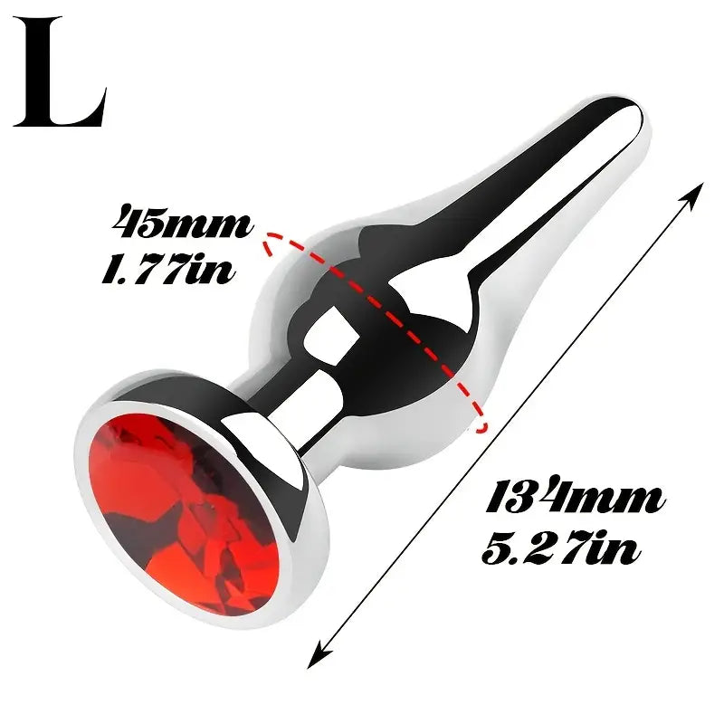 Tapered Anal Plug Trainer Kit Metal Jeweled Fetish Jewelry Butt Plug