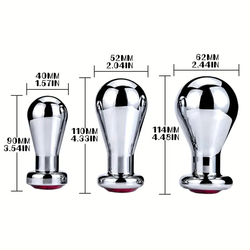 Stainless Steel Big Anal Plug Bulb Shape Jewelry Butt Plug Trainer Set