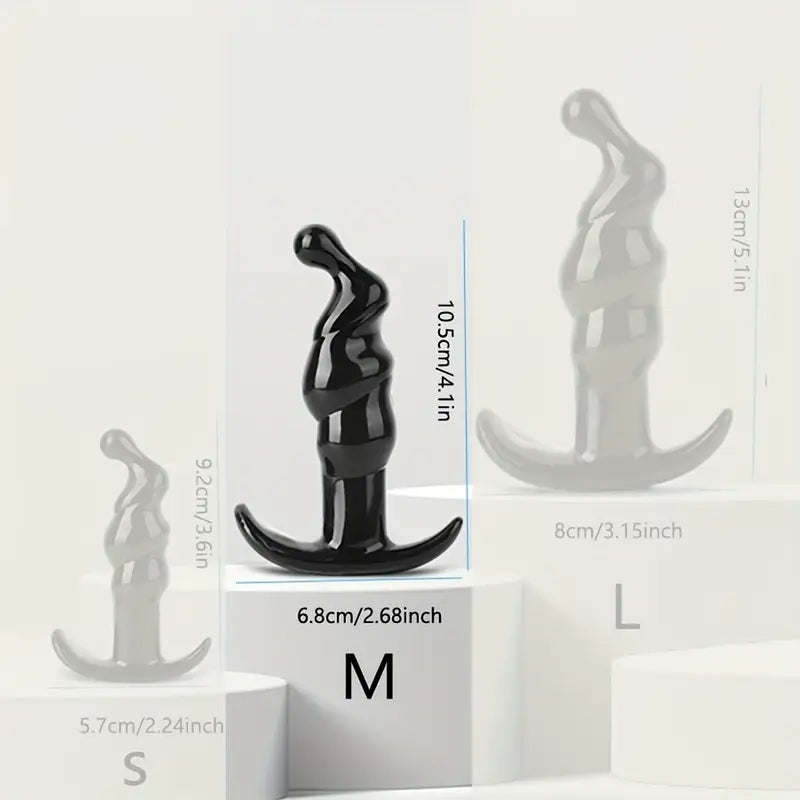 Anal Plug Shape Simulation of Spiral Shape Dildo G-spot Butt Plug Adult Toy