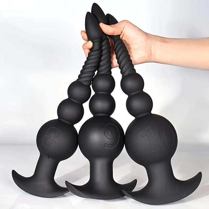 Pearl-attached Detachable Fox Tail Butt Plug Stimulator Role-playing Trainer