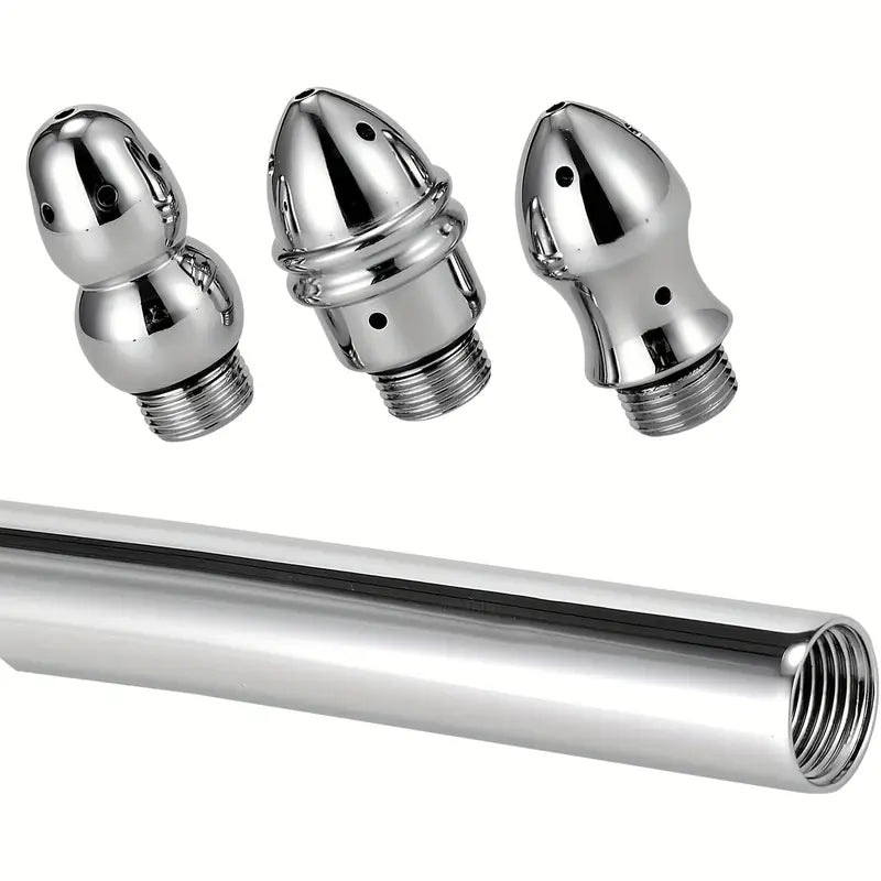 Metal Anal Douche Portable Showerhead Three Heads Enema Cleaner