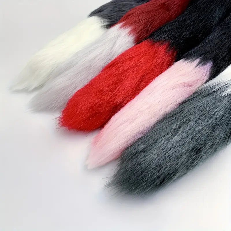 BDSM Five Sizes Faux-Fur Dog Tail Anal Plugs For Role-Playing Games