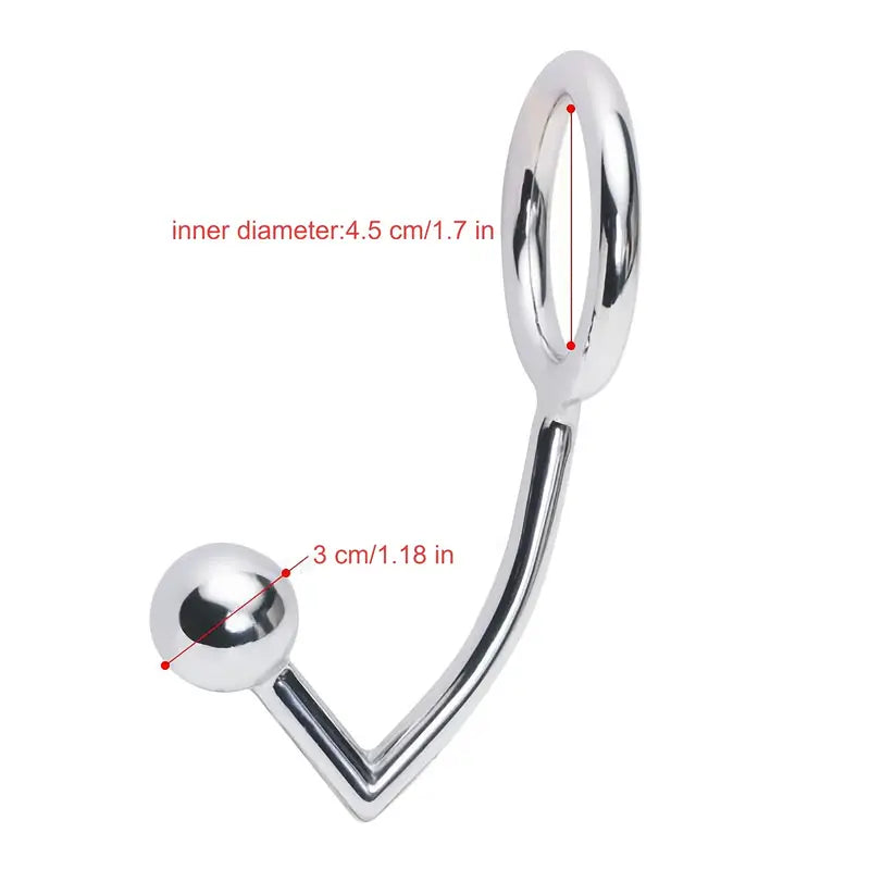 Heavy Duty Stainless Steel Anal Hook Bondage Hook With Ball End For BDSM