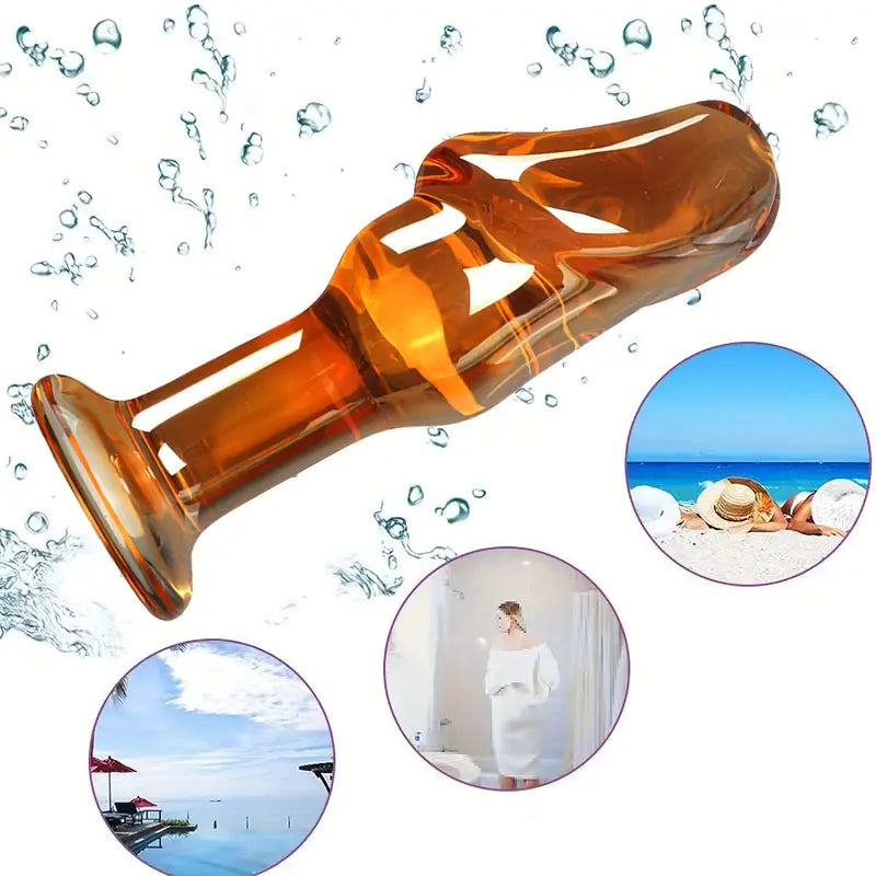 4.92in 5.31in Crystal Glass Dildo Phallic Anal Butt Plug G-Spot Stimulator