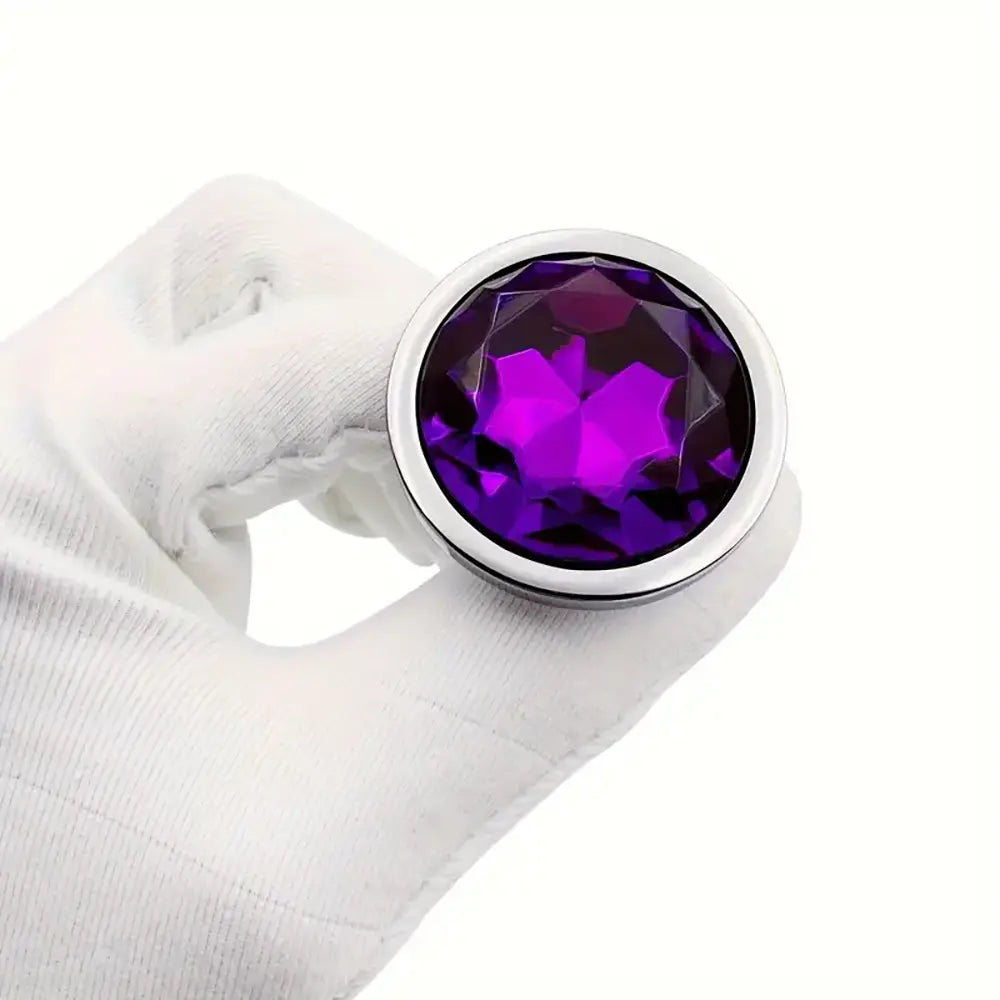 Metal Drop Anal Plug Three Sizes Jewel Base Butt Plug For G-point Massage