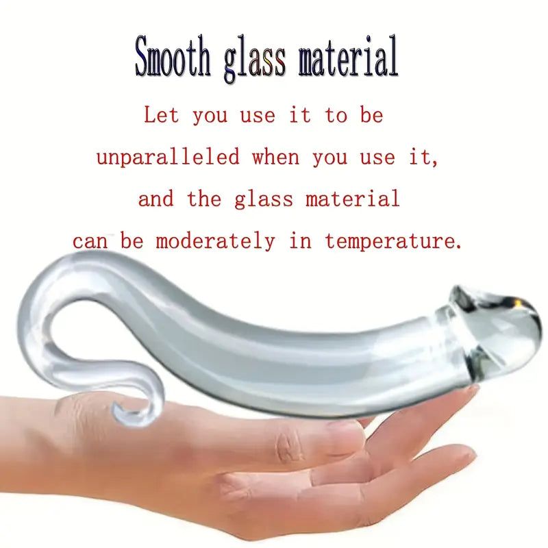6.89in Crystal Glass Pleasure Wand Dildo Penis Glass Dildo Anal Butt Plug