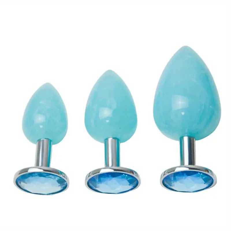 Colorful Water Diamond Metal Anal Plug For Couples For Foreplay Intimacy