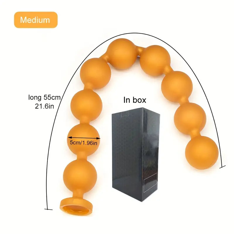 9 Balls Liquid Silicone Anal Beads Soft Butt Plug Colon/Prostate Massage